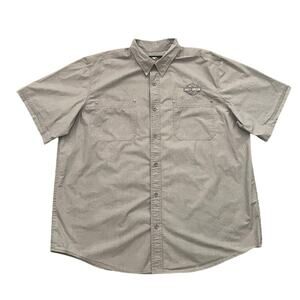 HARLEY DAVIDSON Mens 2XL Gray Winged Logo Short Sleeve Shirt